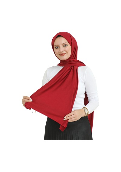 Modish Group Şal Tesettür Başörtüsü Premium Kumaş Eşarp Uzun Islami Giyim Viskon - Bordo Bordo
