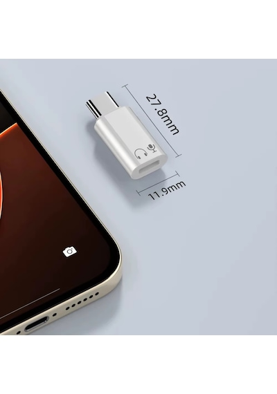 Alfais 6001 Type-c To Lightning 8 Pin Ses Ve Kulaklık Çevirici Dönüştürücü Adaptör Mikrofon