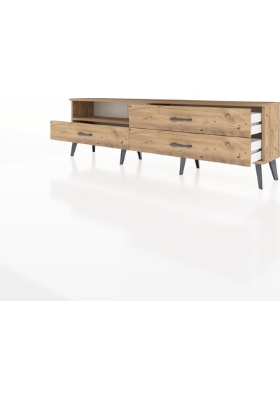 Arges Tv Ünitesi Tek Raflı 3 Çekmeceli 176x30x51 Çam-çam/çam Atlas Çam/atlas Çam