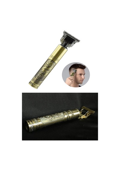 Gold Uçlu Vintage Şarjlı Traş Makinesi Sakal Ense Çizim Vucüt Kılı Tıraş Makinası