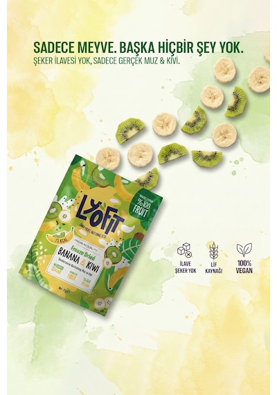 Lyofit Food Freeze Dried Muz Kivi 20 G