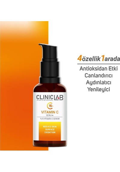 Cliniclab %15 Cilt Aydınlatıcı ve Yenileyici Vitamin C Serum 30 ML