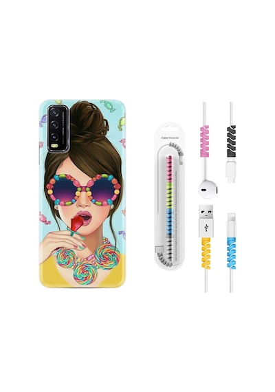 Vivo Y11S Kılıf Kablo Koruyuculu Sugar And Woman 1418