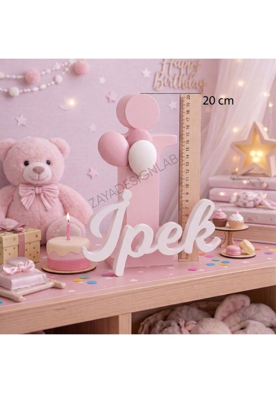 Kişiye Özel Çocuk Doğum Günü Seti 20 Cm Parti Dekoru- 3-6 Harf Aralığı İsimler İçin