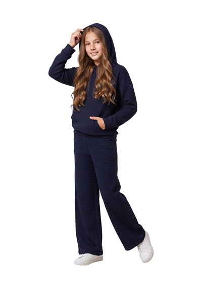 New Kids Kız Takım Çocuk Kapşonlu Uzun Kol Lcvrt Detaylı Kız Takım -91232 Lacivert