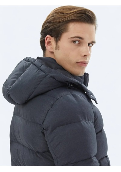 Kip Lacivert Regular Fit Kapüşonlu Casual Dokuma Mont Lacivert
