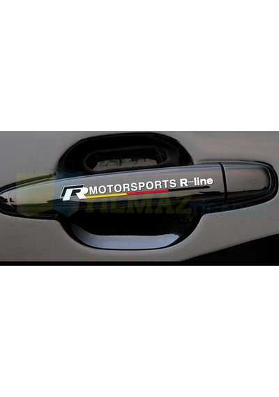Volkswagen R Line Motorsport Ayna Kapı Kolu Jant Oto Sticker 4 Ad