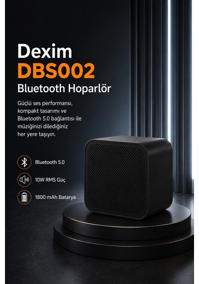 Dexim Sc-836 Kare Bluetooth Hoparlör - Siyah