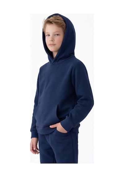 Esila Kids Çocuk Eşofman Takımı Kapüşonlu 3 İp 5-10 Yaş Lacivert