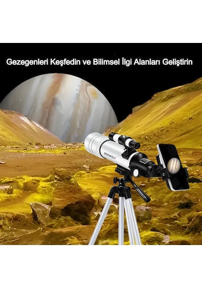 70400 Hd Astronomik Teleskop - Gökyüzü Ve Doğa Gözlemi İçin, 70mm Objektif, 360mm Odak, Fmc Kaplama