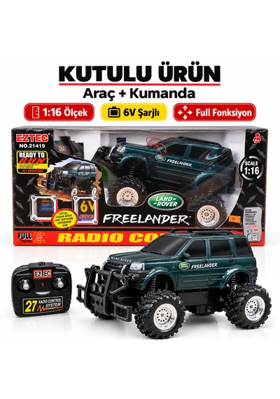 Uzaktan Kumandalı Land Rover Freelander Sarjlı Oyuncak Koyu Yeşil