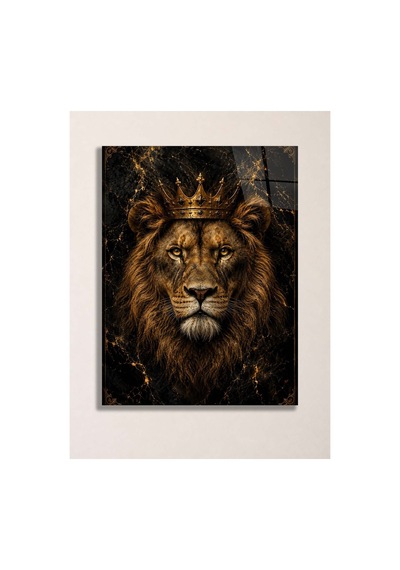Taçlı Aslan A3 Metal Poster Siyah Gold Mermer Desenli Aslan Kral Dekoratif Duvar Tablosu Çok Renkli - 937504094 Çok Renkli - 937504094 Çok Renkli