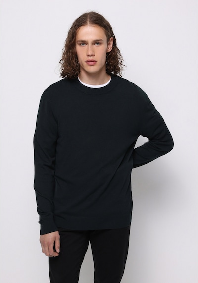 Colin's Colins Regular Fit Yuvarlak Yaka Jakarlı Erkek Yeşil Kazak Cl1076884 Q1.v1 Gre Koyu Yeşil