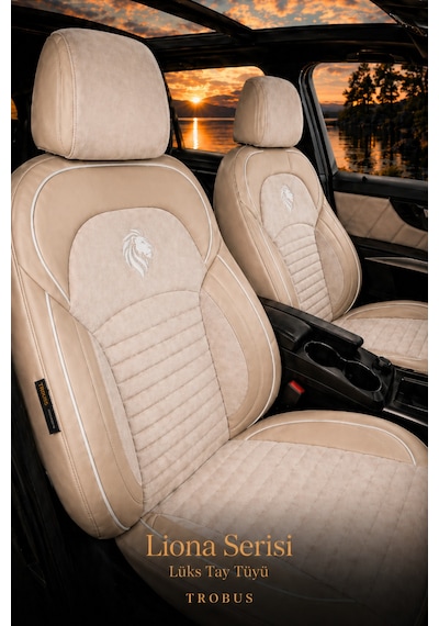 Fiat Albea 2002-2012 Araca Uyumlu Premium Tay Tüyü Koltuk Kılıfı Liona Serisi Bej