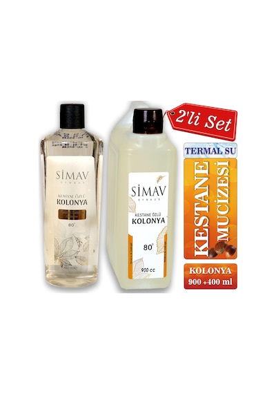 Simav Synaus Kestane Özlü ve Termal Sulu Kolonya 2'li Set 900 ML + 400 ML