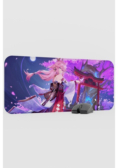 Yae Miko Genshin Impact Anime Gacha V5 - 70x30 Xl Gaming Mouse Pad Fare Altlığı