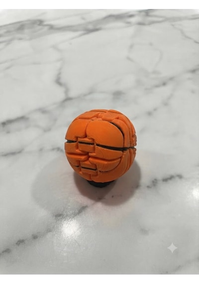 3d Baskı Turuncu Basketbol Topu Tasarımlı Katlanabilir Sonsuz Blok / Stres Giderici El Oyuncağı Fidget Toy