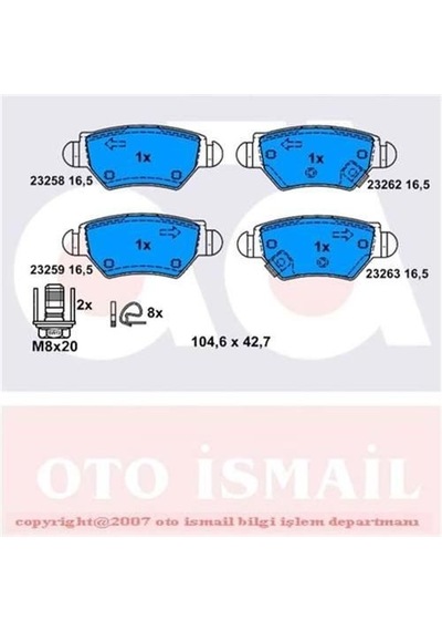 BOSCH 986495250 Fren Balatası Arka Astra G 98- Corsa C 00- Zafira A 99-