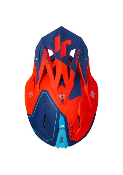 Just1 J18 +mıps Kros Kask Mavi - Turuncu - Beyaz