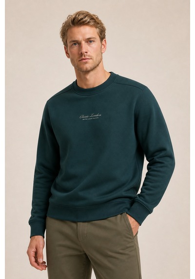 Redline Clavin Erkek Regular Fit Yeni Sezon Pamuklu Sweatshirt Nefti
