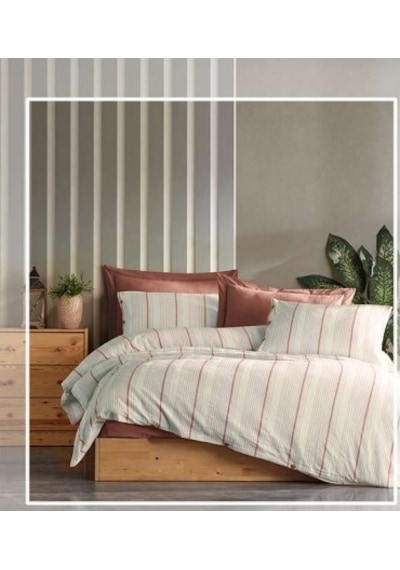 Şaheser Home Collection İplik Boyalı Nev Takımı Va Kiremit Renkli