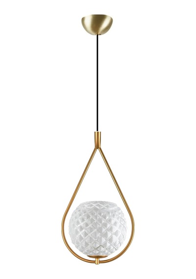 Damla Camlı Tekli Modern Hol Salon Oturma Odası Giriş Tekli Avize Gold