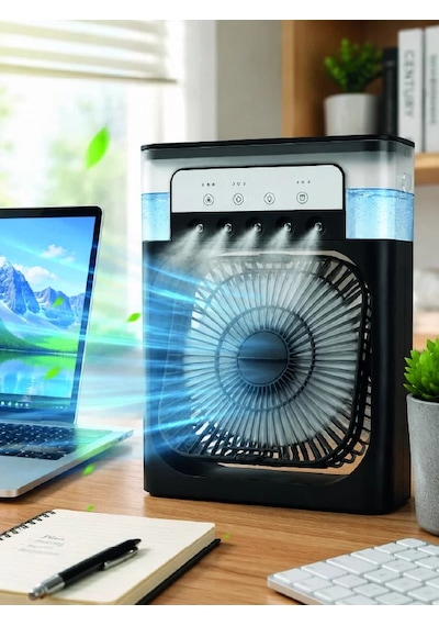Su Hazneli Püskürtmeli Fan 1-3-5 Püskürtme Seçeneği Type-c Güç Girişi