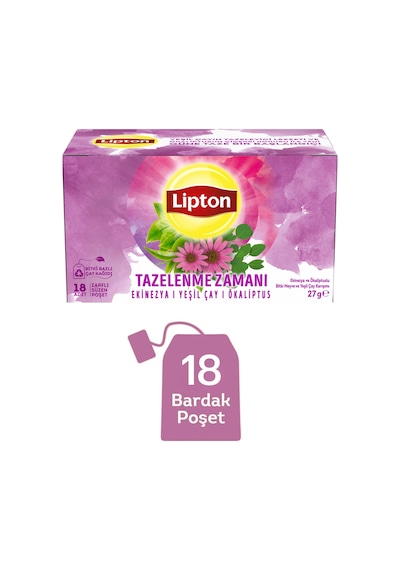 Lipton Tazelenme Zamanı Ekinezya Ve Ökaliptuslu Bitki Ve Meyve Çayı Karışımı 18li