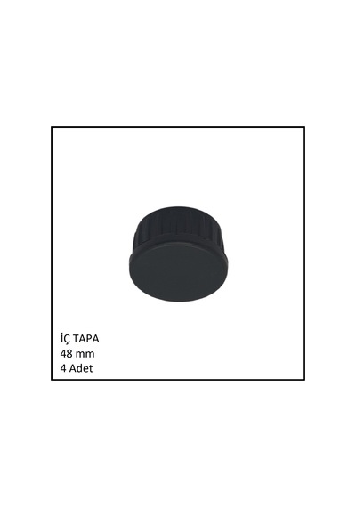 Plastik İç Tapa, Yuvarlak, 48 Mm 4 Adet Siyah
