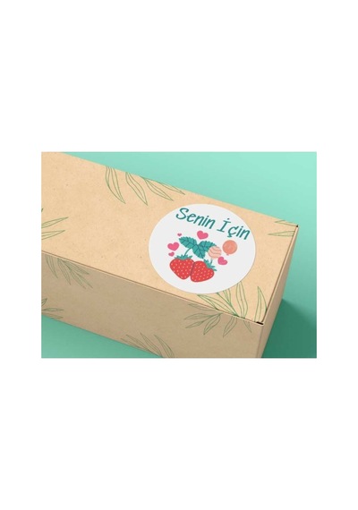 Senin Için Yazılı Etiket Yuvarlak Mat Stıcker 4 Cm 40 Adet Çok Renkli