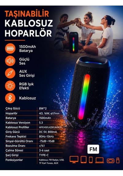 B37 Taşınabilir Şarjlı Hoparlör Su Geçirmez Bluetooth Aux Giriş Rgb Işık Efekti 1500mah Batarya Ses Sistemiz Ses Bombası Müzik Kablosuz Hoparlörextra Bass Ses Bombası Bluetooth Kablosuz Hoparlör B37 Taşınabilir Şarjlı Hoparlör Su Geçirmez Bluetooth Aux Giriş Rgb Işık Efekti 1500mah Batarya Ses Sistemiz Ses Bombası Müzik Kablosuz Hoparlörextra Bass Ses Bombası Bluetooth Kablosuz Hoparlör