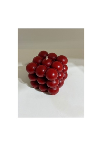 Şeffaf Kutulu Kırmızı Bubble Mum-doğal Soya Wax Dekor Mum Düğün, Nişan, Kına,hediyelik Kırmızı