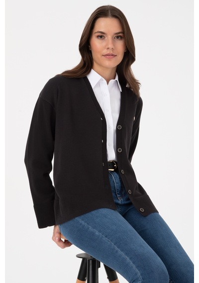 U.S. Polo Assn. U.s. Polo Assn. Kadın Siyah Hırka Triko 50317680-vr046