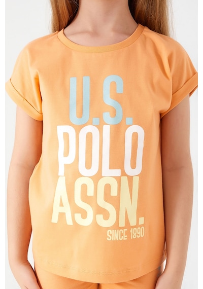 U.S. Polo Assn. Koyu Sarı Kız Çocuk Tayt Takım Sarı