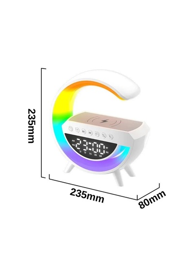 Forlife Kablosuz Şarj Özellikli Bluetoothlu Çok Fonksiyonlu Masa Lambası Çok Renkli