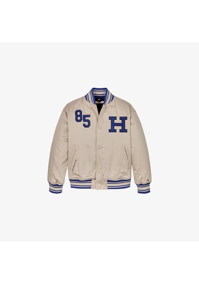 Tommy Hilfiger Twill Badge Varsity Çocuk Bej Ceket Kb0kb09367 Bej