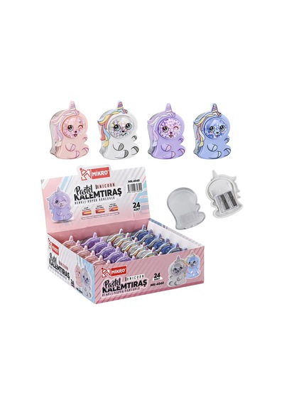 Sevimli Unicorn Tasarımlı Pastel Renkli Kalemtıraş Mikro Okul Çantaları Kırtasiye Malzemesi