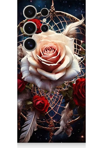 Samsung Galaxy S24 Ultra Uyumlu Gül Ve Çiçekler Desenli Silikon Kılıf
