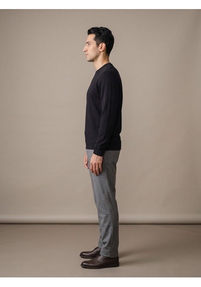 Maccali Erkek Siyah Selanik Bisiklet Yaka Sweatshirt