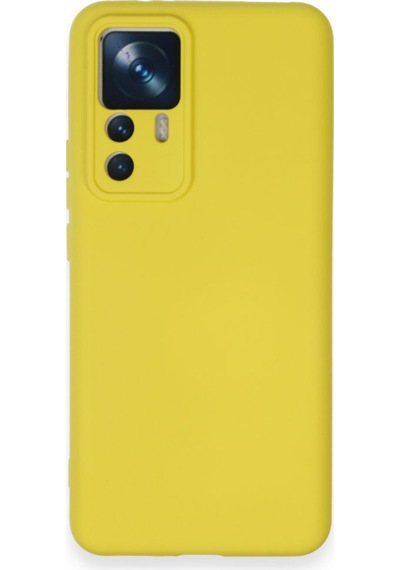 Xiaomi Mi 12t Pro İçi Kadife Kaplı Esnek Silikon Kapak Ryc/ Nano Lansman Sarı
