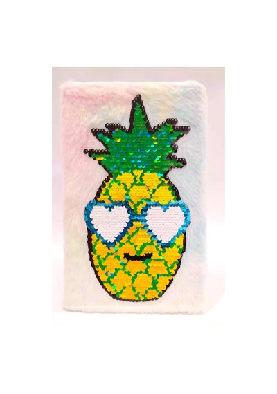 Yaz Aşkı Ananas Tasarım Papirüs Yapraklı Pelüş Defter