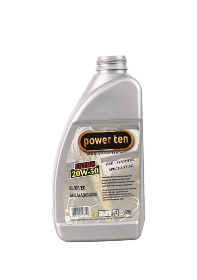 Power Ten Pro 20W-50 Motor Yağı 1 Litre + 12 Adet Koli