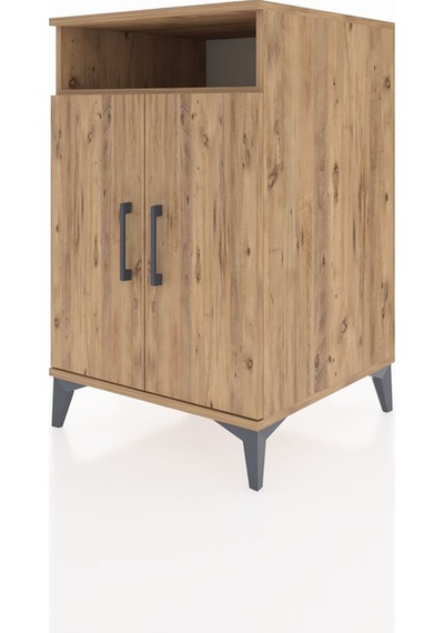 Kronos Komodin 3 Raflı 2 Kapaklı 60x59x96 Çam-çam Çam