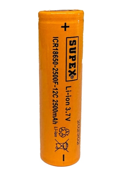 Icr18650-2500f-12c Lityum Ion 3.7v 2500mah 12c Deşarj Akımı Düz Kafa Pil