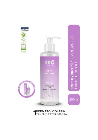 Tto Thermal Soft Hydro Atopik Ciltler İçin Yüz Temizleme Jeli 200 Ml Nemlendirici Ve Cilt Bariyeri Destekleyici