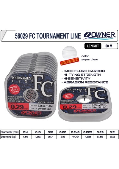 Owner 56029 Tournament Fc Fluorocarbon Misina 50M