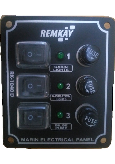 Tekne Sigorta Paneli 3'Lü. Cam Sigortali. Dikey Model