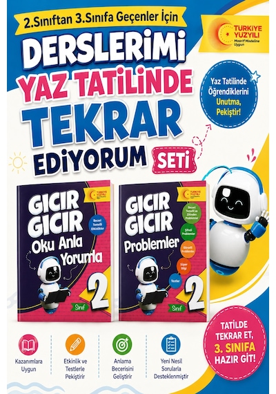 2.sınıftan 3.sınıfa Geçenler İçin Derslerimi Yaz Tatilinde Tekrar Ediyorum Seti -5