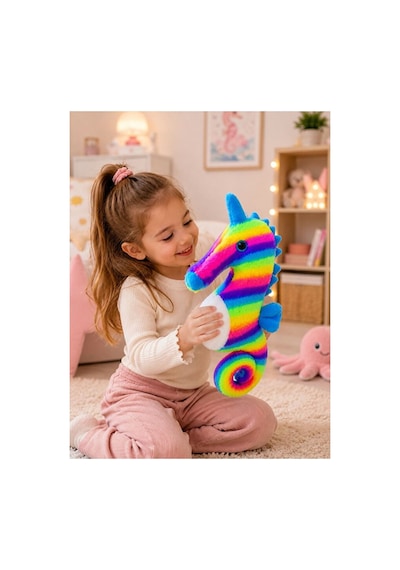 Peluş Deniz Atı Oyuncak Renkli Pelüş Denizatı Çok Renkli