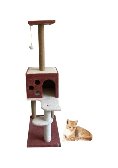 Pet Kedi Tırmalama Ve Oyun Evi Gül Kurusu